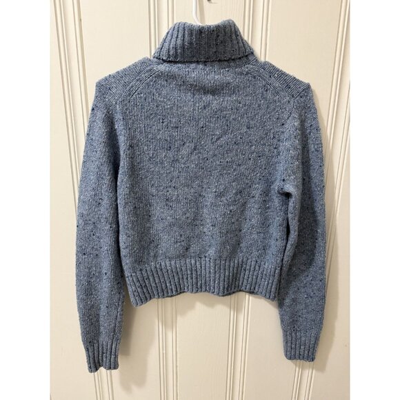 Re/Done Cropped Turtleneck Sweater Blue Women’s Sky $425 size small S - Picture 4 of 10